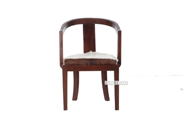 Picture of VASCO Solid Teak ArmChair *Genuine Goathide