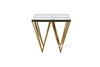 Picture of LELLA SQUARE CLEAR GLASS SIDE TABLE * ANGULAR SHAPED GOLD