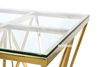 Picture of LELLA SQUARE CLEAR GLASS SIDE TABLE * ANGULAR SHAPED GOLD