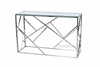 Picture of LELLA RECTANGLE CLEAR GLASS HALL TABLE * SILVER