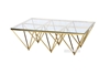 Picture of LELLA RECTANGLE CLEAR GLASS COFFEE TABLE * ANGULAR SHAPED GOLD