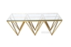 Picture of LELLA RECTANGLE CLEAR GLASS COFFEE TABLE * ANGULAR SHAPED GOLD