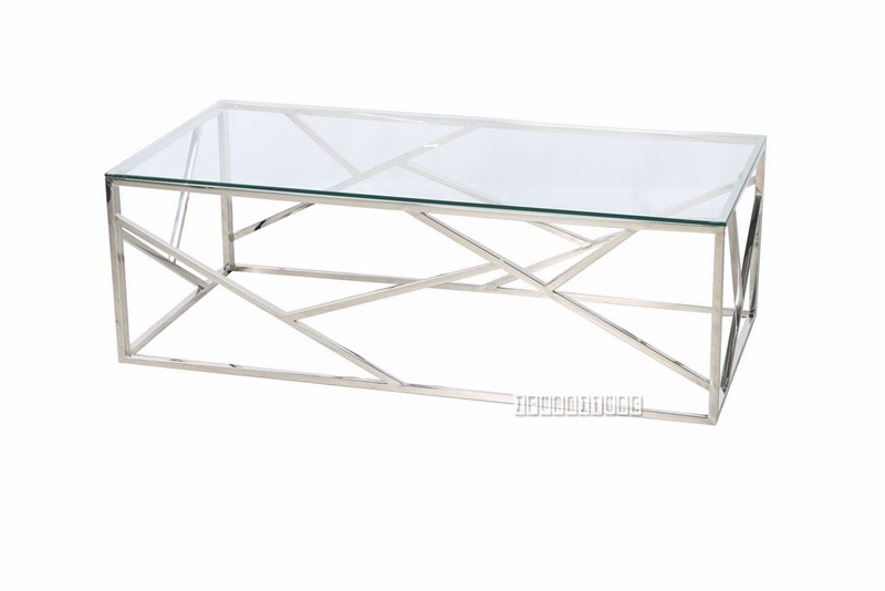 Picture of LELLA RECTANGLE CLEAR GLASS COFFEE TABLE *SILVER