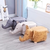 Picture of Hardwood yellow elephant Ottoman