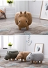 Picture of BIG Hardwood YELLOW HIPPO Ottoman