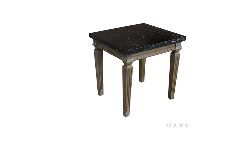 Picture of IMPERIAL SIDE TABLE * REAL BLACK MARBLE TOP/WHITE WASH TIMBER