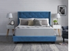 Picture of Ely Upholstered Platform Bed in queen/king  in Blue Velvet