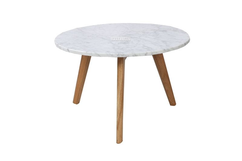 Picture of COPENHAGEN D50 ROUND MARBLE COFFEE TABLE *SOLID OAK