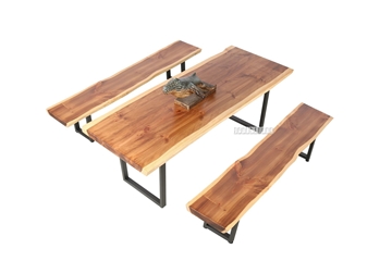 Picture of TASMAN SOLID NZ PINE 1.6/1.8/2.0/2.4 3PC DINING SET *LIVE EDGE