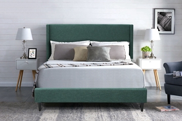 Picture of POOLE PLATFORM BED FRAME *GREEN VELVET