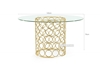 Picture of MARCANO 140 GLASS TOP 5PC DINING SET *GOLD STAINLESS STEEL FRAME