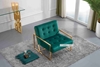 Picture of Lantel GOLD STAINLESS LOUNGE CHAIR *GREEN VELVET