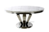 Picture of NUCCIO 54" MARBLE TOP STAINLESS ROUND DINING TABLE *LIGHT GREY