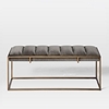 Picture of FINCHLEY GOLD FRAME DINING BENCH *GREY VELVET