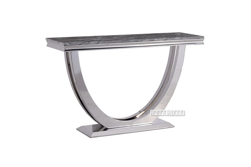 Picture of NUCCIO 140 MARBLE TOP STAINLESS STEEL CONSOLE TABLE *DARK GREY