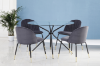 Picture of (Final Sale) KORA 100 GLASS TOP DINING TABLE *BLACK AND GOLD