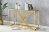 Picture of AUGUSTA RECTANGLE CLEAR GLASS HALL/CONSOLE TABLE * GOLD