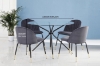 Picture of (Final Sale) KORA 100 GLASS TOP DINING TABLE *BLACK AND GOLD