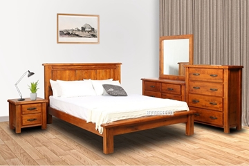 Picture of RIVERWOOD 5PC RUSTIC PINE BEDROOM COMBO IN QUEEN/ KING SIZE