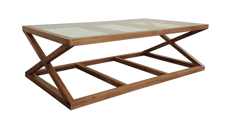 Picture of RETRO  140 OAK /GLASS COFFEE TABLE  *MAPLE