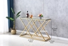 Picture of DIAMOND 120 GLASS TOP CONSOLE TABLE *GOLD STAINLESS