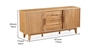 Picture of ELMY 2 DOOR 4DRW SOLID WOOD BUFFET *NATURAL