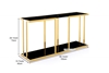 Picture of TANGO GLASS TOP GOLD STAINLESS FRAME CONSOLE TABLE *BLACK