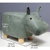 Picture of Hardwood GREEN HIPPO Ottoman