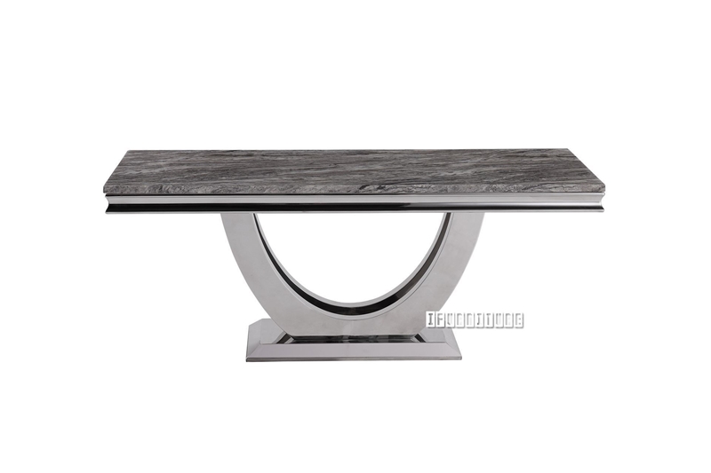 Picture of NUCCIO 180 MARBLE TOP STAINLESS STEEL DINING TABLE *DARK GREY