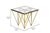 Picture of LELLA SQUARE CLEAR GLASS SIDE TABLE * ANGULAR SHAPED GOLD