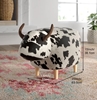 Picture of BIG Hardwood COW Ottoman