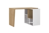 Picture of MOGANA 160 SWIVEL WRITING DESK WITH SHELF *NATURAL OAK AND WHITE