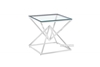 Picture of PYRAMID CLEAR GLASS TOP SIDE TABLE *SILVER