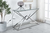 Picture of PYRAMID CLEAR GLASS TOP CONSOLE TABLE *SILVER