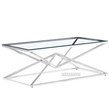 Picture of PYRAMID 120 CLEAR GLASS COFFEE TABLE *SILVER