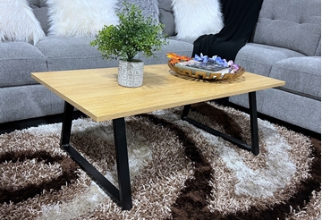 Picture of HENMAN 110 RECTANGLE TOP AND STRAIGHT LEG COFFEE TABLE *OAK AND BLACK