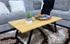 Picture of HENMAN 110 RECTANGLE TOP AND FLARED LEG COFFEE TABLE *OAK AND BLACK