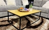 Picture of HENMAN 122 RECTANGLE TABLETOP AND LEG COFFEE TABLE *OAK AND BLACK