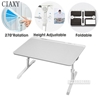 Picture of VISBY ALUMINUM FRAME FOLDING LAPTOP TABLE WITH TRAYS, DRAWER & READING RACK *WHITE COLOR