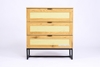 Picture of SAILOR 3 DRAWER CHEST/TALLBOY WITH RATTAN *OAK