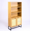 Picture of SAILOR 2 DOOR BOOKSHELF WITH RATTAN *OAK