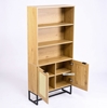 Picture of SAILOR 2 DOOR BOOKSHELF WITH RATTAN *OAK