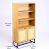 Picture of SAILOR 2 DOOR BOOKSHELF WITH RATTAN *OAK