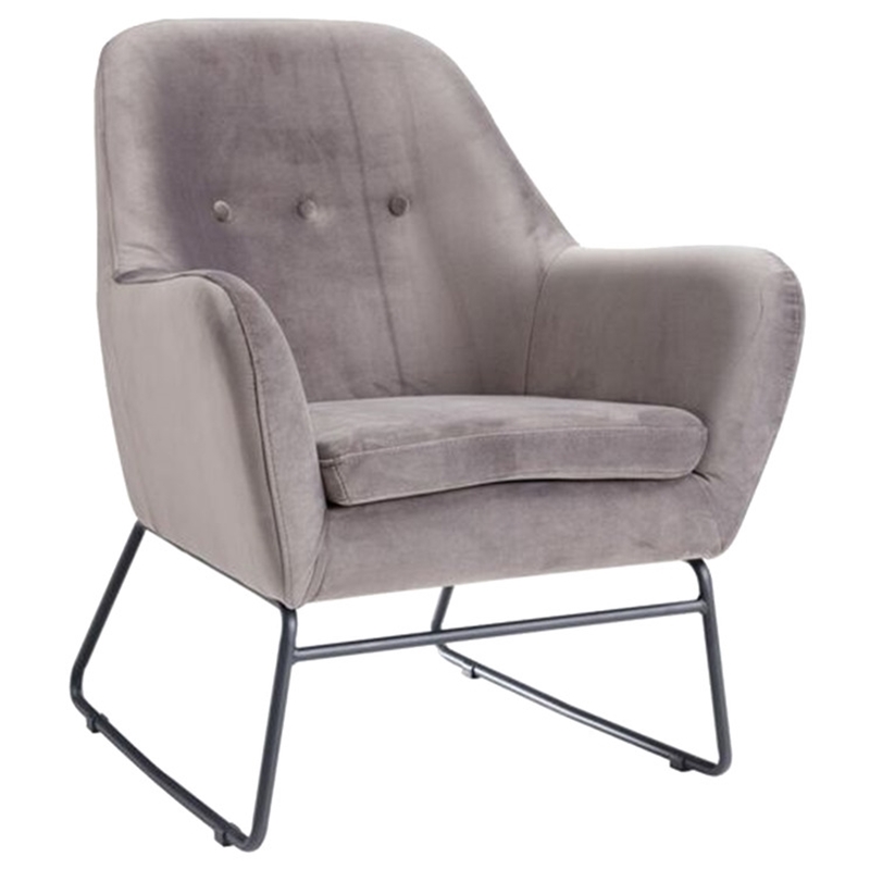 Picture of Eugen Velvet Sleigh Armchair -GRAY