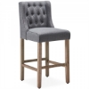 Picture of Calila Tufted Farmhouse Style Wingback  Bar Stools   --Gray