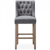 Picture of Calila Tufted Farmhouse Style Wingback  Bar Stools   --Gray