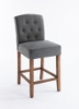 Picture of Calila Tufted Farmhouse Style  Bar Stools   --Gray