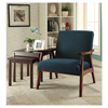 Picture of David Mid-Century  Armchair in Blue Linen