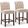 Picture of Calila Tufted Farmhouse Style  Bar Stools   --Beige